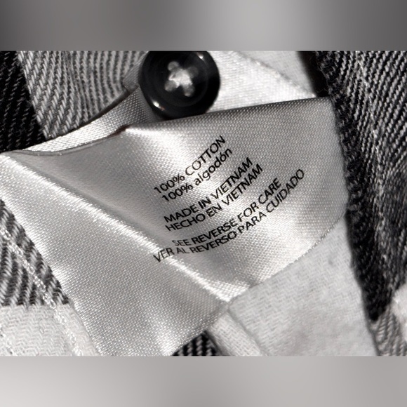 Woolrich Black White‎ Buffalo Plaid Shirt Jacket Men XL Heavy Cotton Vintage - Picture 7 of 8